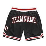 Personalized Basketball Shorts Black White Red Throwback Style for Men Personalized Black White-Red Throwback Basketball