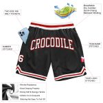 Personalized Basketball Shorts Black White Red Throwback Style for Men Personalized Black White-Red Throwback Basketball