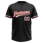 Custom black and red softball jersey, back view