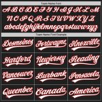 Custom black and red softball jersey, side view