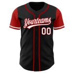 Personalized Two Tone Black White Red Baseball Jersey for Men - Custom Number 3 Personalized Black White-Red Two Tone Baseball