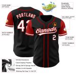 Personalized Two Tone Black White Red Baseball Jersey for Men - Custom Number 3 Personalized Black White-Red Two Tone Baseball