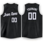 Personalized Basketball Jersey Black White Round Neck for Men and Women 2 Personalized Black White Round Neck Basketball