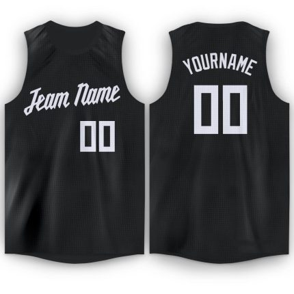 Personalized Basketball Jersey Black White Round Neck for Men and Women 2 Personalized Black White Round Neck Basketball