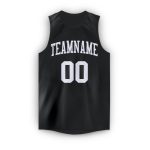 Personalized Black and White Basketball Jersey - Round Neck Style Personalized Black White Round Neck Basketball Jersey
