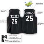 Personalized Black and White Basketball Jersey - Round Neck Style Personalized Black White Round Neck Basketball Jersey