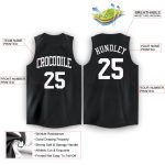 Custom Name Number Basketball Jersey - Personalized Round Neck Black White Team Apparel Personalized Black White Round Neck