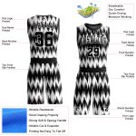 Personalized Basketball Jersey Sublimation Suit Black White Round Neck Personalized Black White Round Neck Sublimation Basketball