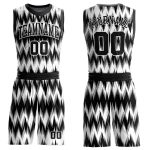 Personalized Basketball Jersey Sublimation Black White Round Neck Suit Personalized Black White Round Neck Sublimation Basketball