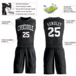 Personalized Basketball Jersey - Black and White Round Neck Suit Design Personalized Black White Round Neck Suit Basketball