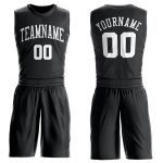 Personalized Basketball Jersey - Black and White Round Neck Suit Design Personalized Black White Round Neck Suit Basketball