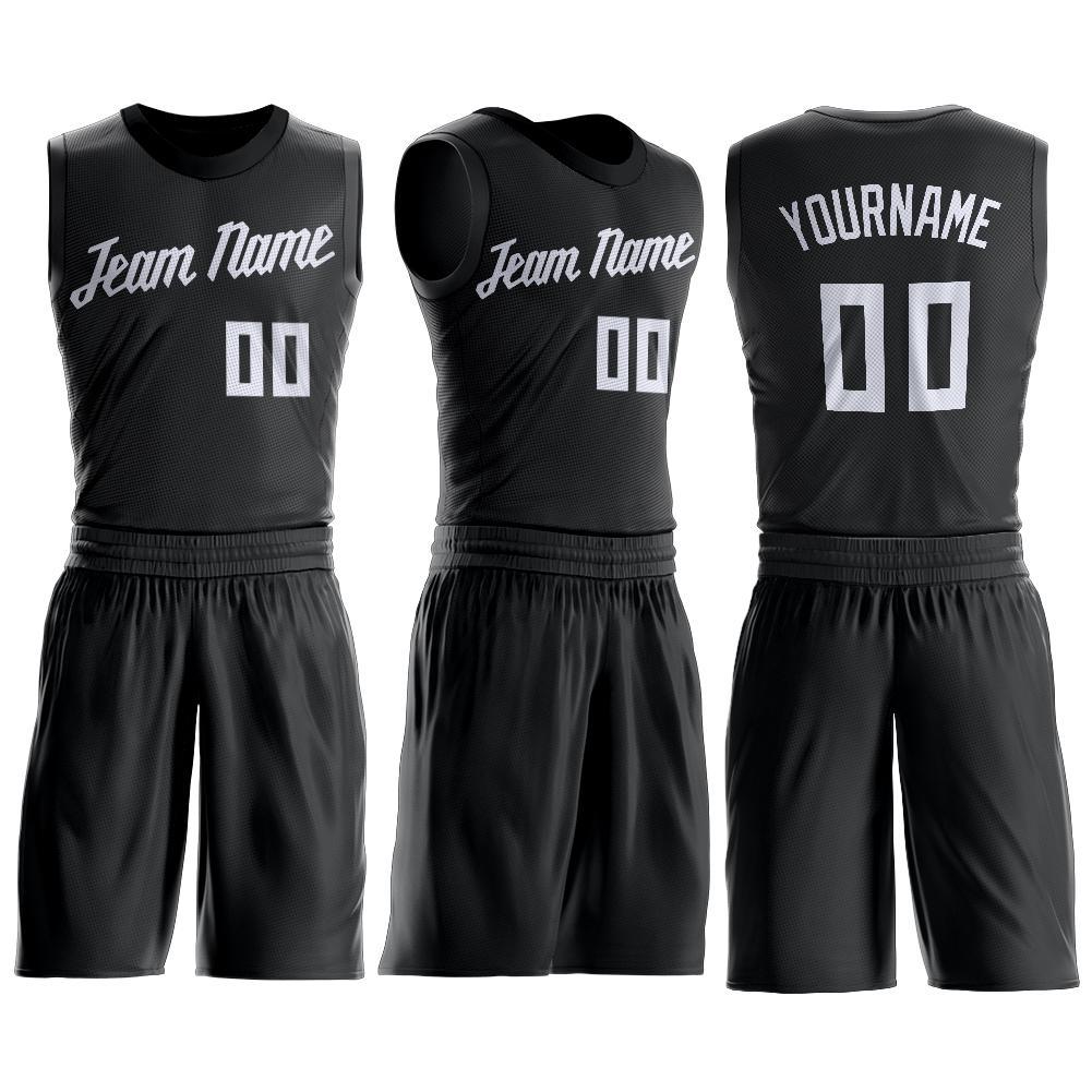 Personalized Basketball Jersey for Men - Black White Round Neck Suit Design Personalized Black White Round Neck Suit Basketball - Image 3