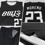 Custom Basketball Jersey with Personalized Name and Number - Black White Round Neck Suit Personalized Black White Round Neck