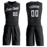 Personalized Basketball Jersey for Men - Black White Round Neck Suit Design Personalized Black White Round Neck Suit Basketball