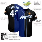 Custom Name Number Baseball Jersey - Personalized Black White-Royal Authentic Split Fashion Team Apparel Personalized Black