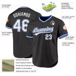 Custom Black White-Royal Baseball Jersey with Personalized Name & Number - Authentic Throwback Team Design Personalized Black