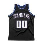 Custom Name Number Black White-Royal Basketball Jersey - Personalized Authentic Throwback Team Apparel Personalized Black