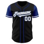 Custom Two Tone Baseball Jersey - Personalized Black White-Royal Team Jersey with Name and Number Personalized Black White-Royal