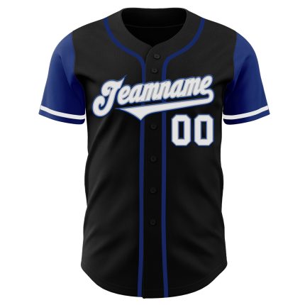Custom Two Tone Baseball Jersey - Personalized Black White-Royal Team Jersey with Name and Number Personalized Black White-Royal