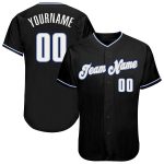 Custom Personalized Baseball Jersey in Black and White-Royal Colors Personalized Black White-Royal Baseball Jersey