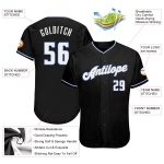Custom Personalized Baseball Jersey in Black and White-Royal Colors Personalized Black White-Royal Baseball Jersey