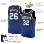 Custom Black White Royal Fade Basketball Jersey - Fashion Sports Apparel Personalized Black White-Royal Fade Fashion Basketball