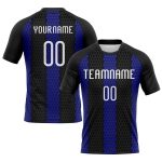 Custom Name Number Geometric Sublimation Volleyball Uniform Jersey - Personalized Black White-Royal Design Personalized Black