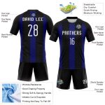 Custom Name Number Geometric Sublimation Volleyball Uniform Jersey - Personalized Black White-Royal Design Personalized Black