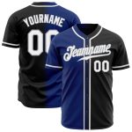 Custom Personalized Gradient Baseball Jersey with Name and Number - Black, White, Royal, Gray Personalized Black White Royal-Gray