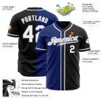 Custom Personalized Gradient Baseball Jersey with Name and Number - Black, White, Royal, Gray Personalized Black White Royal-Gray