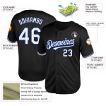 Custom Name Number Personalized Authentic Black White-Royal Mesh Baseball Jersey - Team Jersey Personalized Black White-Royal