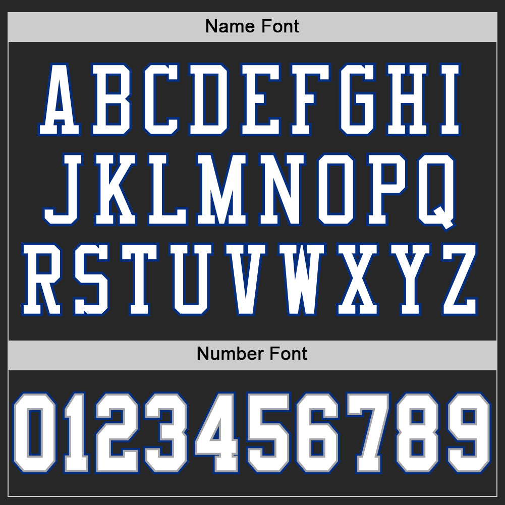 Personalized Black White-Royal Mesh Authentic Throwback Football Jersey Team Custom Name and Number Customizable Football Jersey with Personalized Name and Number, Black White-Royal Mesh Authentic Throwback Design Personalized - Image 4