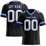 Custom Black and White Royal Mesh Football Jersey - Personalized Team Apparel Personalized Black White-Royal Mesh Football