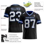 Custom Black and White Royal Mesh Football Jersey - Personalized Team Apparel Personalized Black White-Royal Mesh Football