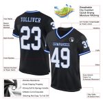 Personalized Black White Royal Mesh Football Jersey - Custom Throwback Style Personalized Black White-Royal Mesh Throwback