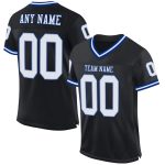 Personalized Black White Royal Mesh Football Jersey - Custom Throwback Style Personalized Black White-Royal Mesh Throwback