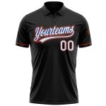 Personalized Performance Vapor Golf Polo Shirt in Black, White, and Royal Orange Personalized Black White Royal-Orange Performance