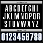 Custom Name and Number Performance T-Shirt in Black and White-Royal - Personalized Team Apparel Personalized Black White-Royal