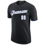 Custom Name and Number Performance T-Shirt in Black and White-Royal - Personalized Team Apparel Personalized Black White-Royal