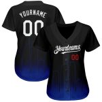 Personalized 3D Los Angeles City Edition Black White Royal Red Fade Baseball Jersey Personalized Black White Royal-Red 3D