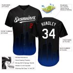 Personalized 3D Los Angeles City Edition Black White Royal Red Fade Baseball Jersey Personalized Black White Royal-Red 3D
