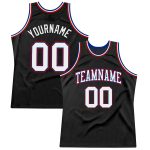 Personalized Throwback Basketball Jersey in Black, White, and Royal-Red Personalized Black White Royal-Red Throwback Basketball