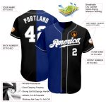Personalized Split Design Black White-Royal Baseball Jersey for Men and Women Personalized Black White-Royal Split Fashion
