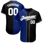 Personalized Split Design Black White-Royal Baseball Jersey for Men and Women Personalized Black White-Royal Split Fashion