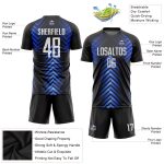 Custom Black White-Royal Sublimation Soccer Jersey Uniform for Kids and Adults Personalized Black White-Royal Sublimation