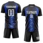 Custom Black White-Royal Sublimation Soccer Jersey Uniform for Kids and Adults Personalized Black White-Royal Sublimation