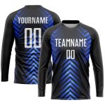 Custom Black White-Royal Sublimation Soccer Jersey Uniform for Kids and Adults Personalized Black White-Royal Sublimation