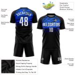 Personalized Soccer Jersey Black White-Royal Sublimation Uniform for Kids 4 Personalized Black White-Royal Sublimation Soccer