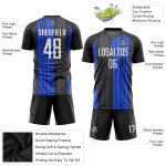 Personalized Sublimation Soccer Jersey - Black White-Royal Uniform Personalized Black White-Royal Sublimation Soccer Uniform