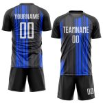 Personalized Sublimation Soccer Jersey - Black White-Royal Uniform Personalized Black White-Royal Sublimation Soccer Uniform